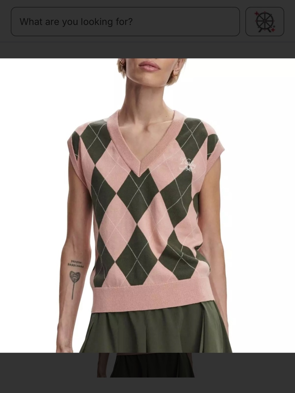 NWT Varley Avika Argyle Sweater - Picture 6 of 8